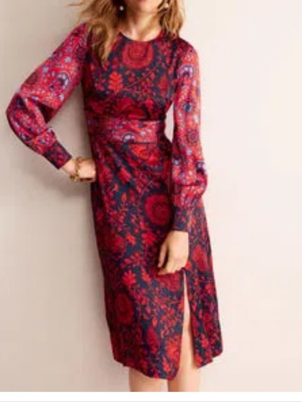 New Boden Pipe Detail Midi Dress 8R